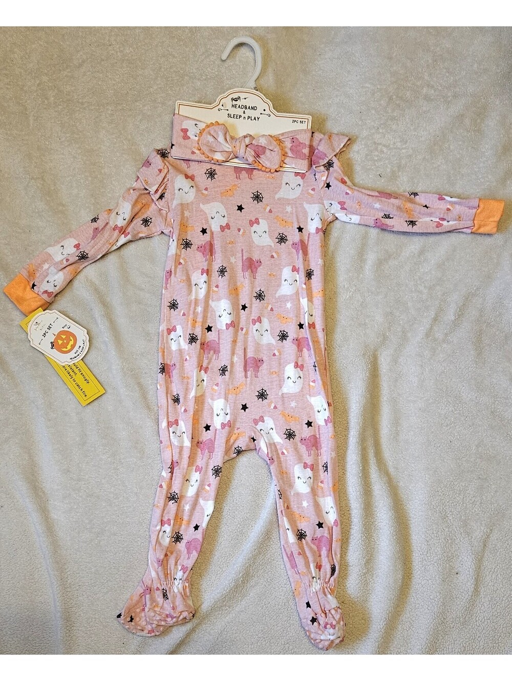 Modern Kids 24M Footed One Piece Sleep and Play w/ Headband, NWT